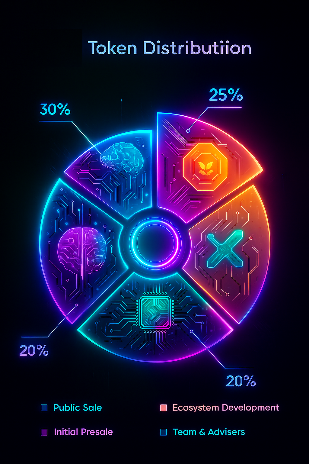 Pie chart of GROK133M token distribution